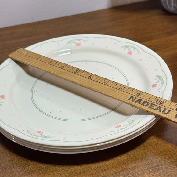 Corelle By Corning Calico Rose Dinner Plates Set of 4 Dishes 10" - Picture 5 of 6